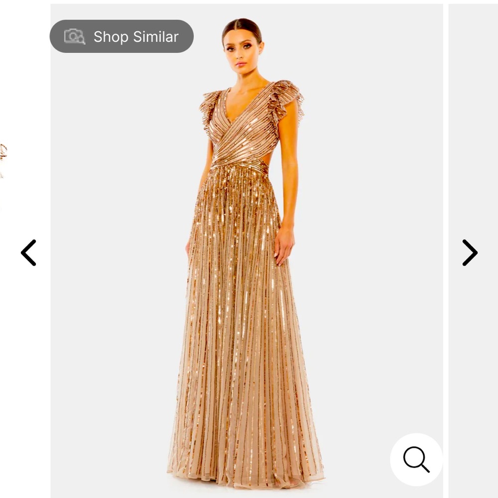 Mac Duggal Dress Sequin cut out Lace up gown